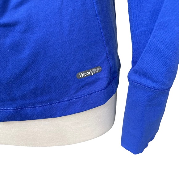 The North Face Zip Up Shirt Vapor Wick Mock Neck Stretch Pockets Blue Medium - Picture 7 of 11